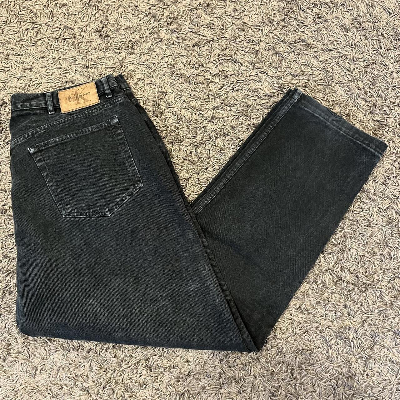Vintage 90s Calvin Klein Black Denim Loose Fit Jeans... - Depop