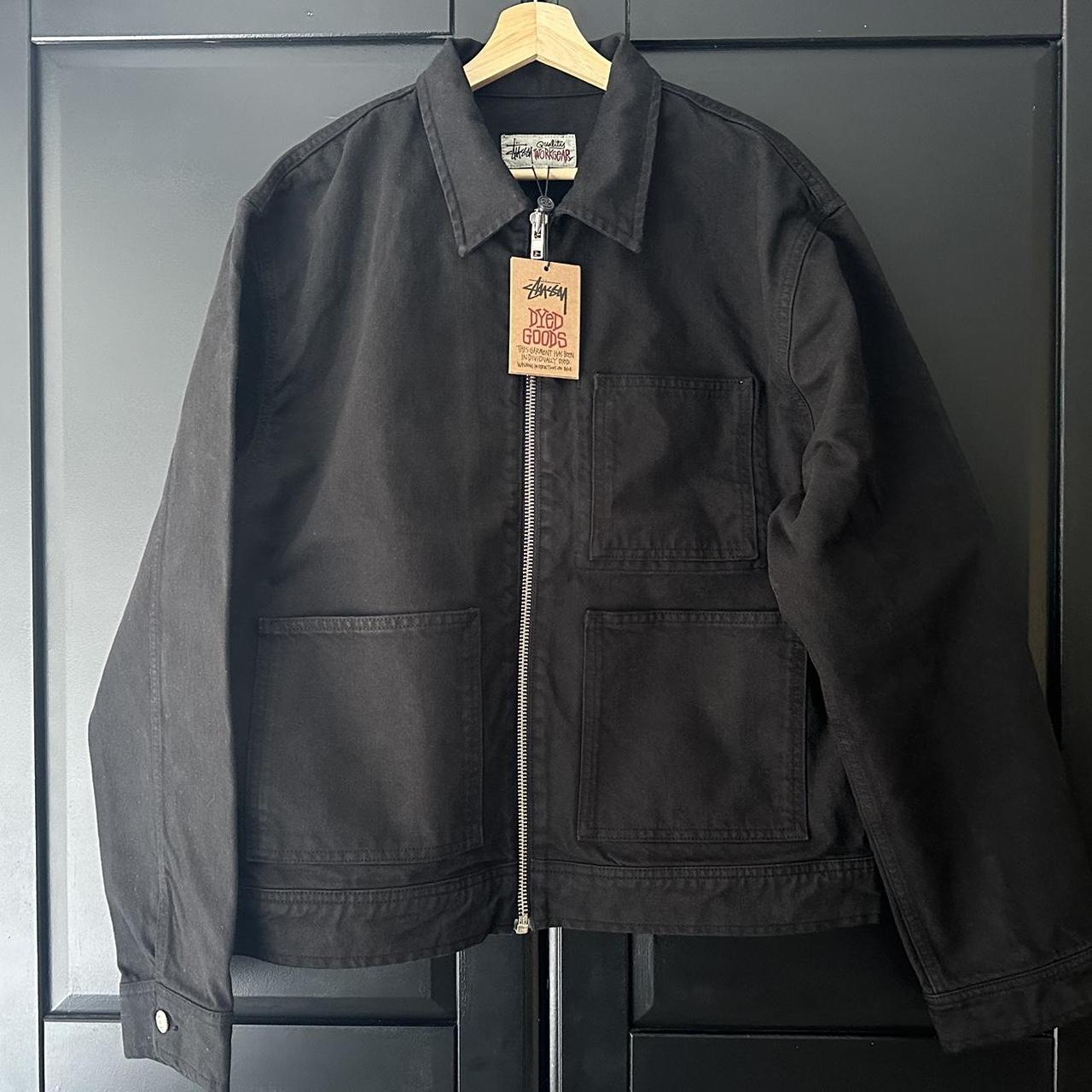 Stussy Zip Work Jacket Overdyed. Black. BNWT....