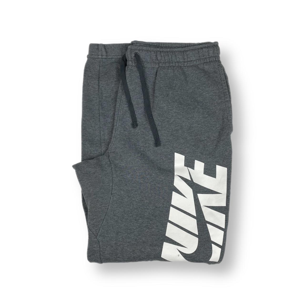 NIKE CLUB SPELLOUT JOGGERS charcoal grey + white... Depop