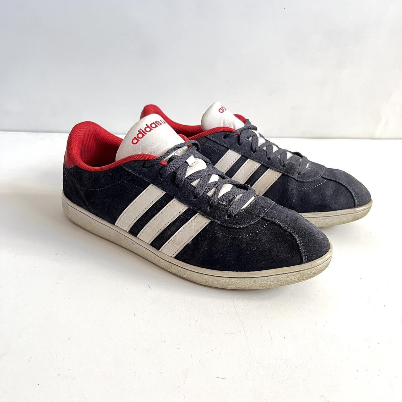 Men s Adidas Neo navy suede trainers with white