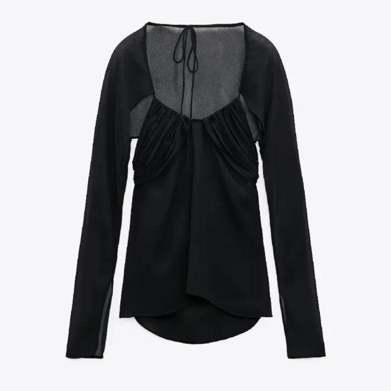 Zara black sheer arm warmer long / shrug / bolero... Depop