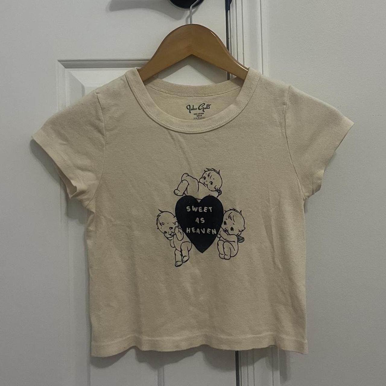 Sweet as heaven brandy Melville/ John galt baby tee.... Depop