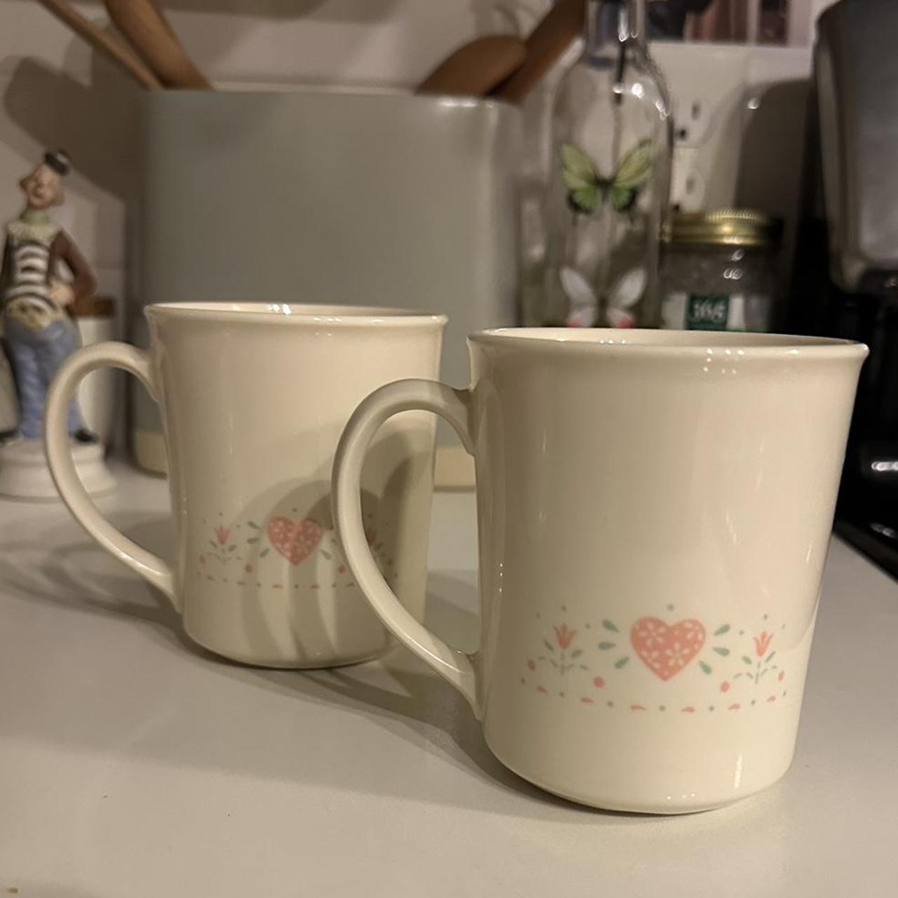 two mugs with hearts microwave safe. not ikea Depop