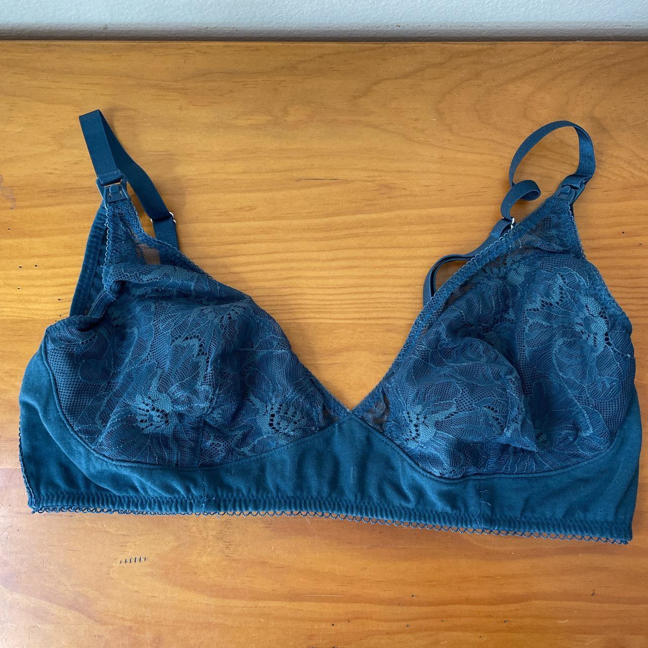 Juem teal breastfeeding friendly bra lace bra has... - Depop