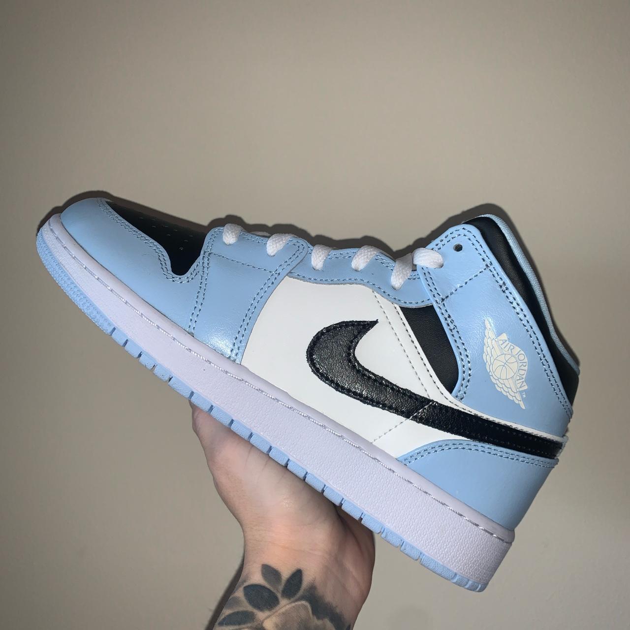 🥶Nike Jordan 1 Mid Ice Blue GS UK 6 (EU39) 📦Brand... - Depop