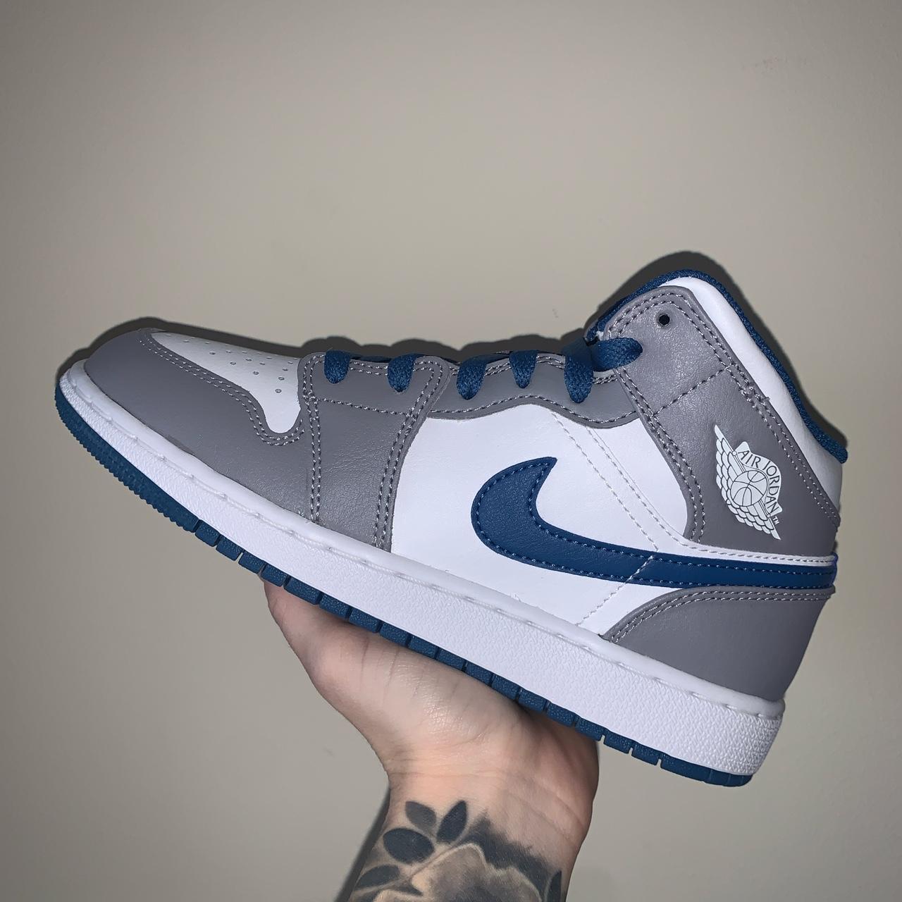 nike jordan blue and grey