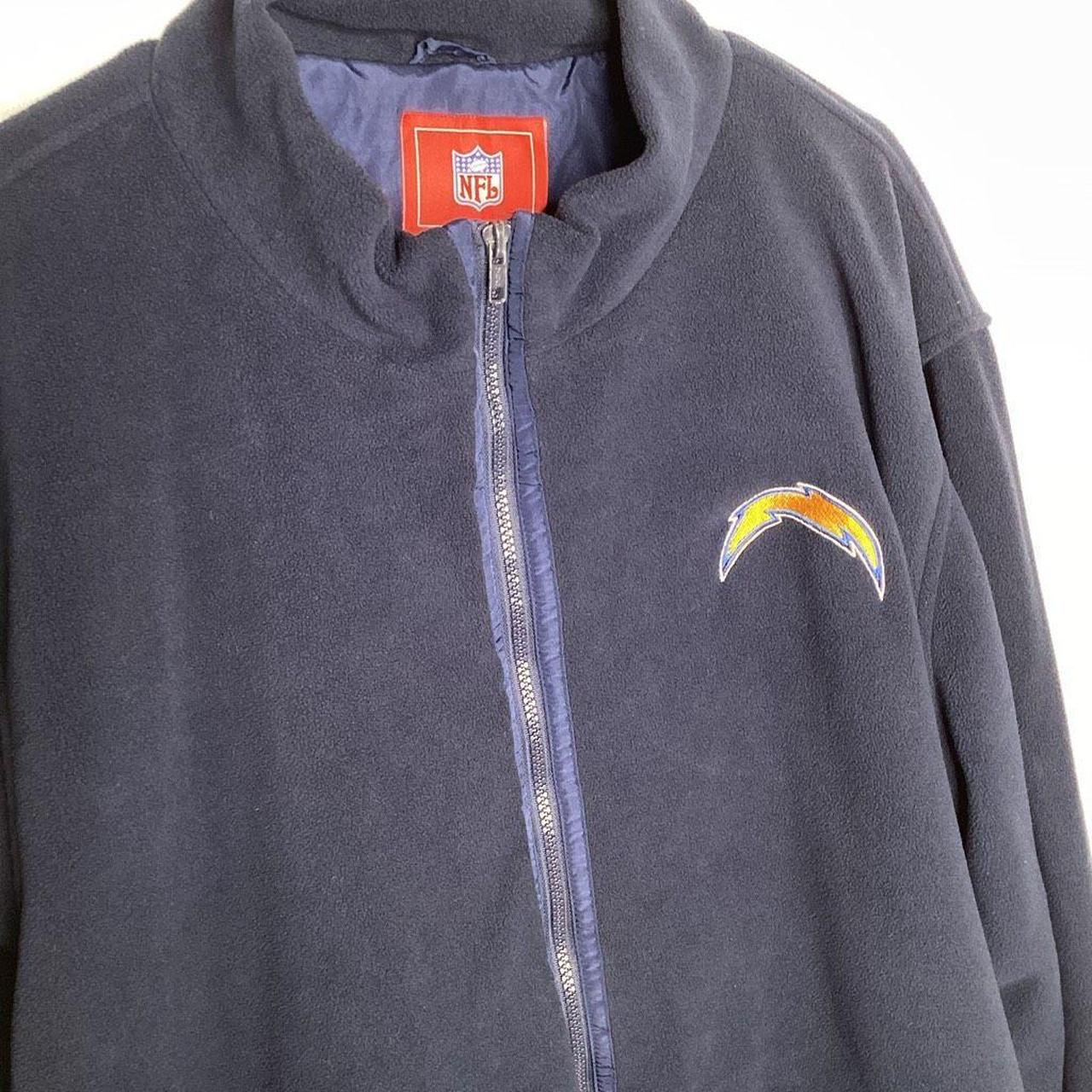 Los Angeles Chargers full zipper fleece jacket. NFL - Depop