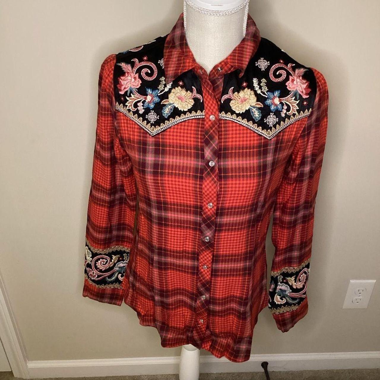 Johnny purchases Was Esme Puff Sleeve Western Shirt Size XL