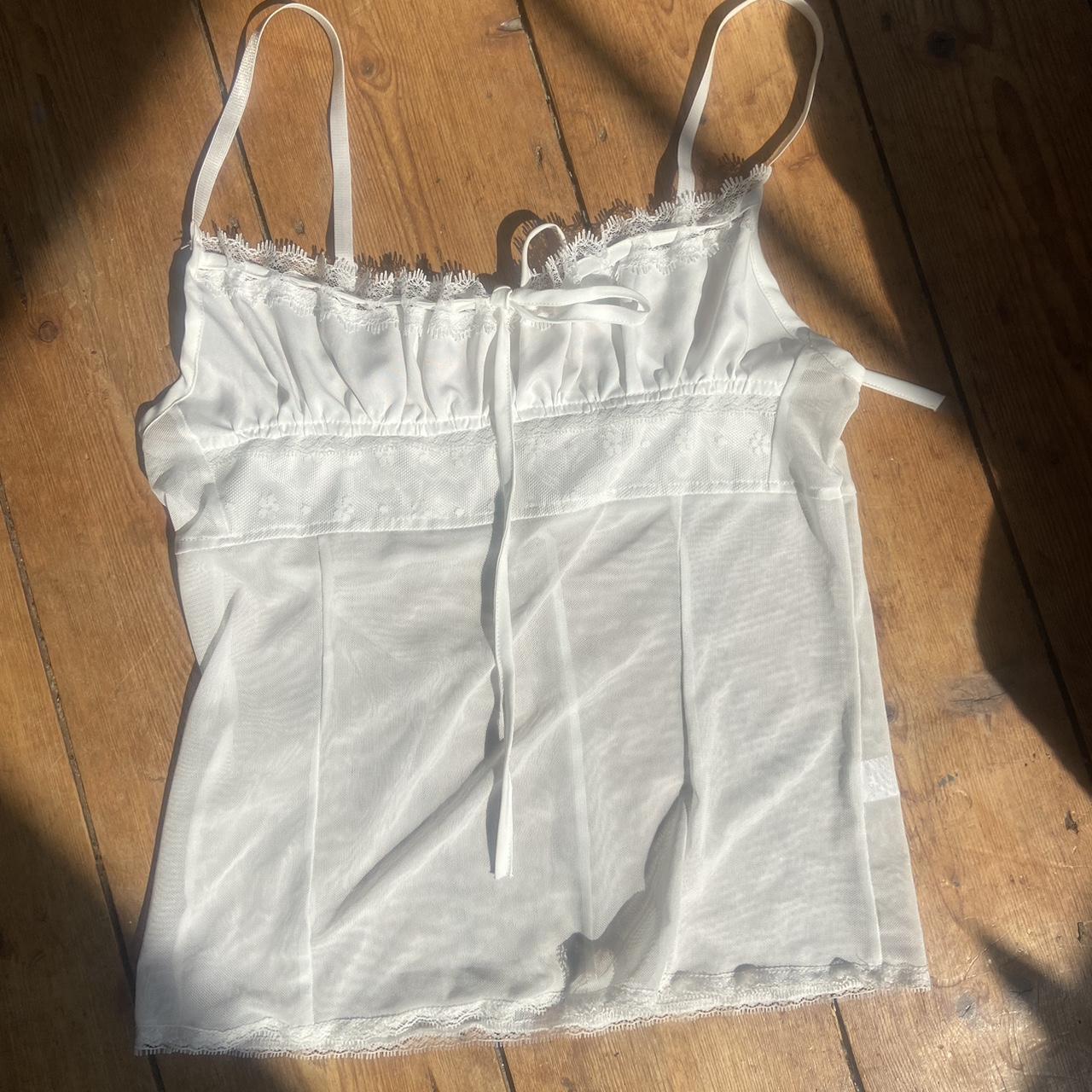 cute white mesh fairy cami🌷🤍would fit uk 8, very... - Depop