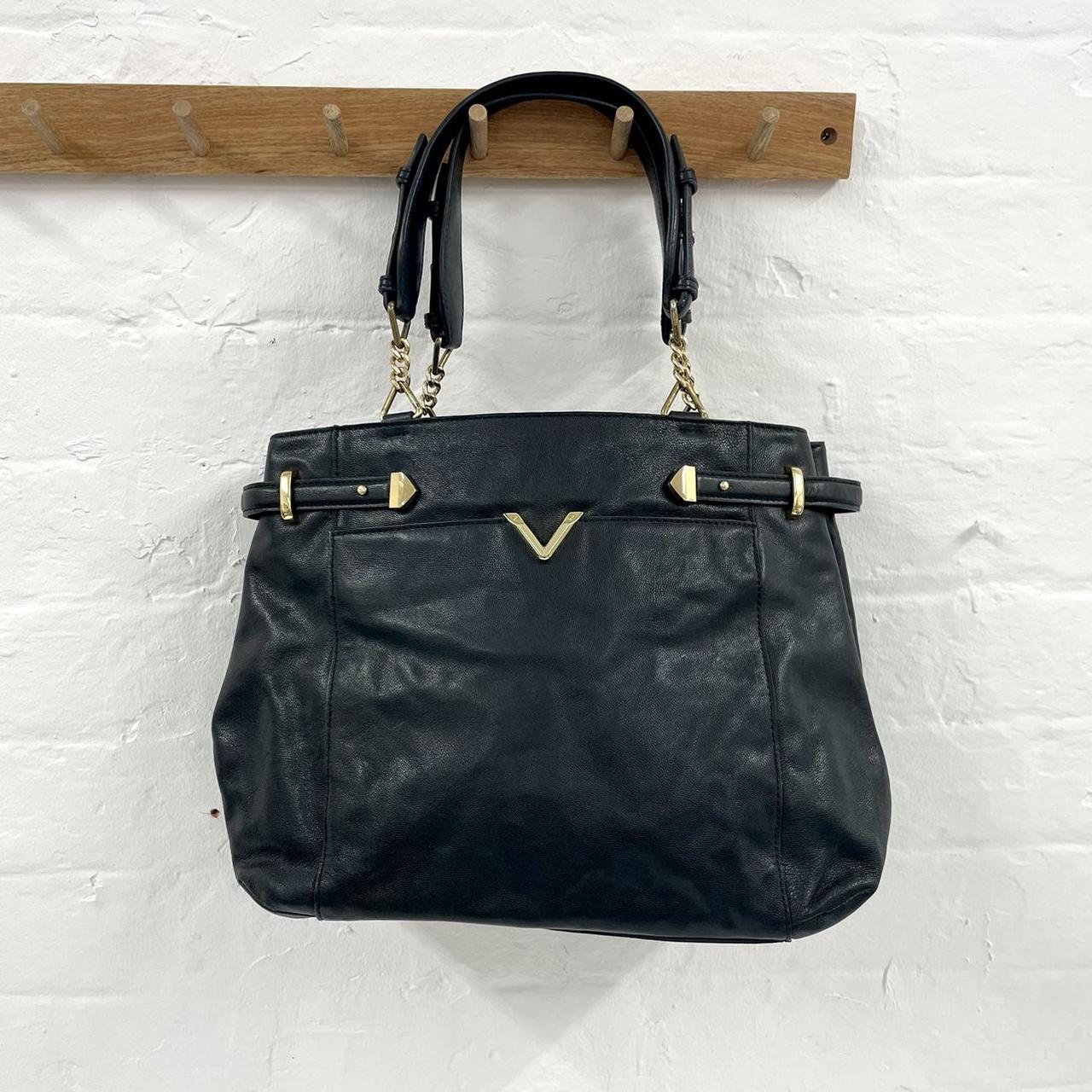 Reiss Black Leather Shoulder tote style HandBag. The. Depop
