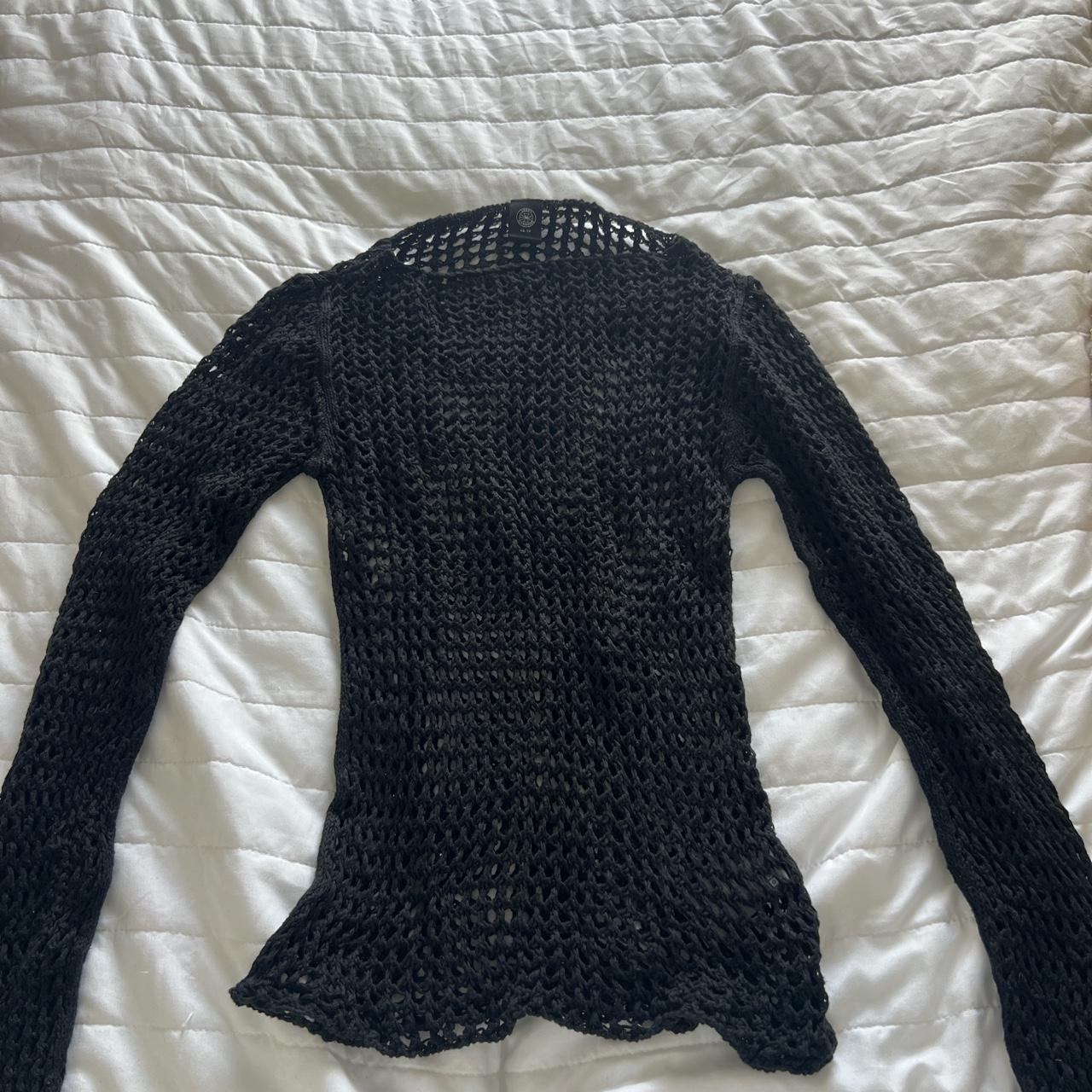 Urban outfitters black crochet long sleeve Depop