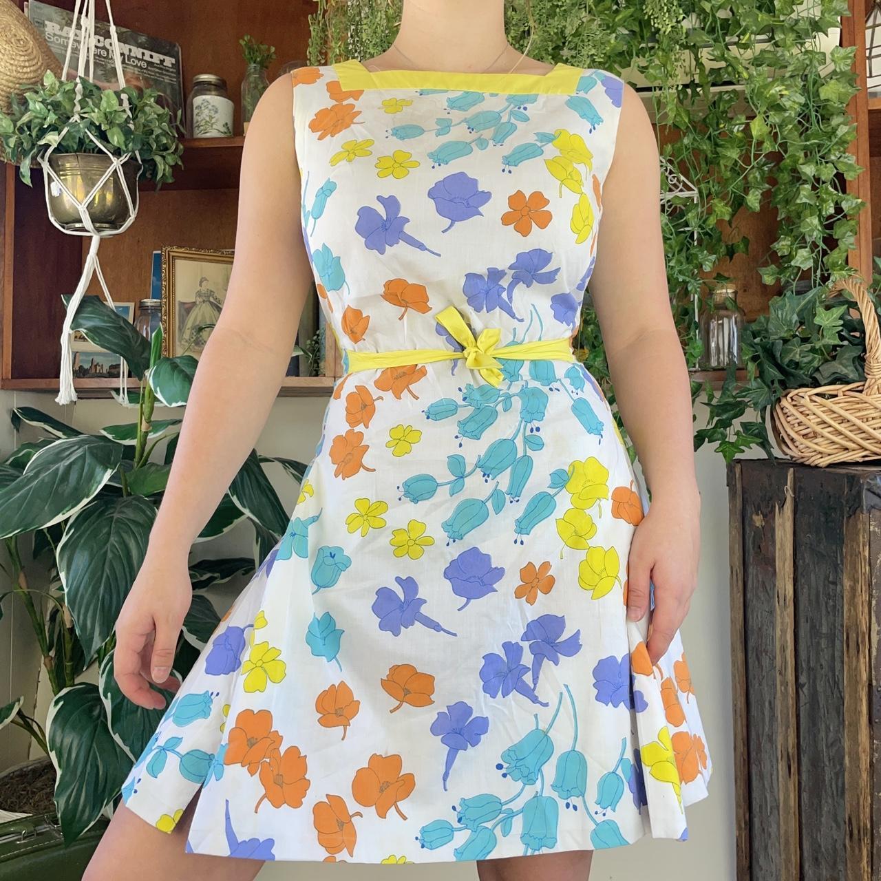 vintage yellow floral dress