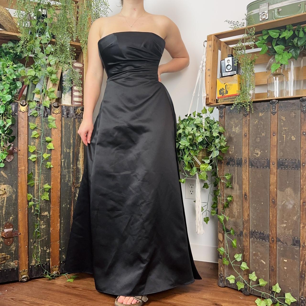 Evening Gown Black Satin Strapless Dress Taylor Tube Maxi Dress