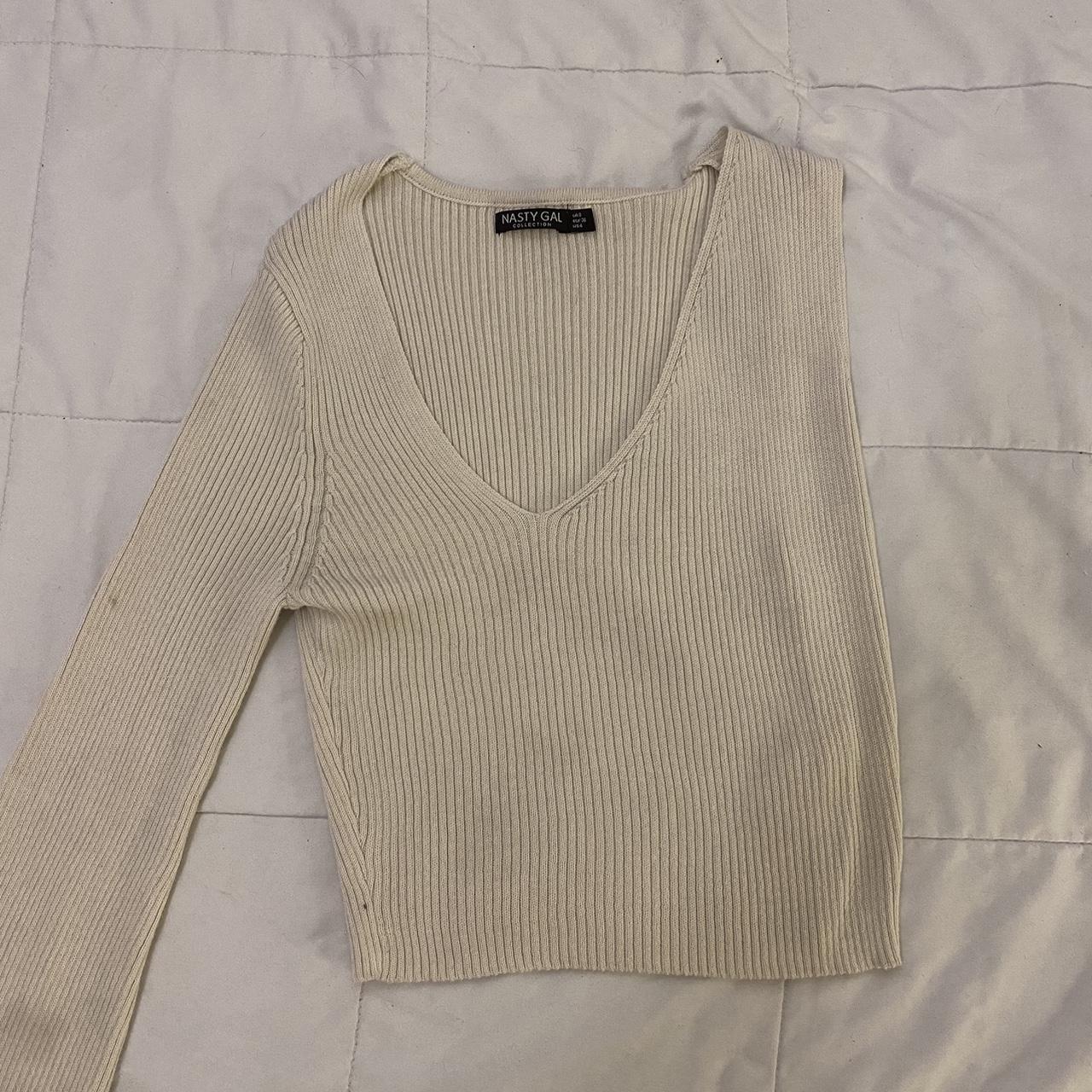 Nasty Gal Women's Cream Jumper Depop