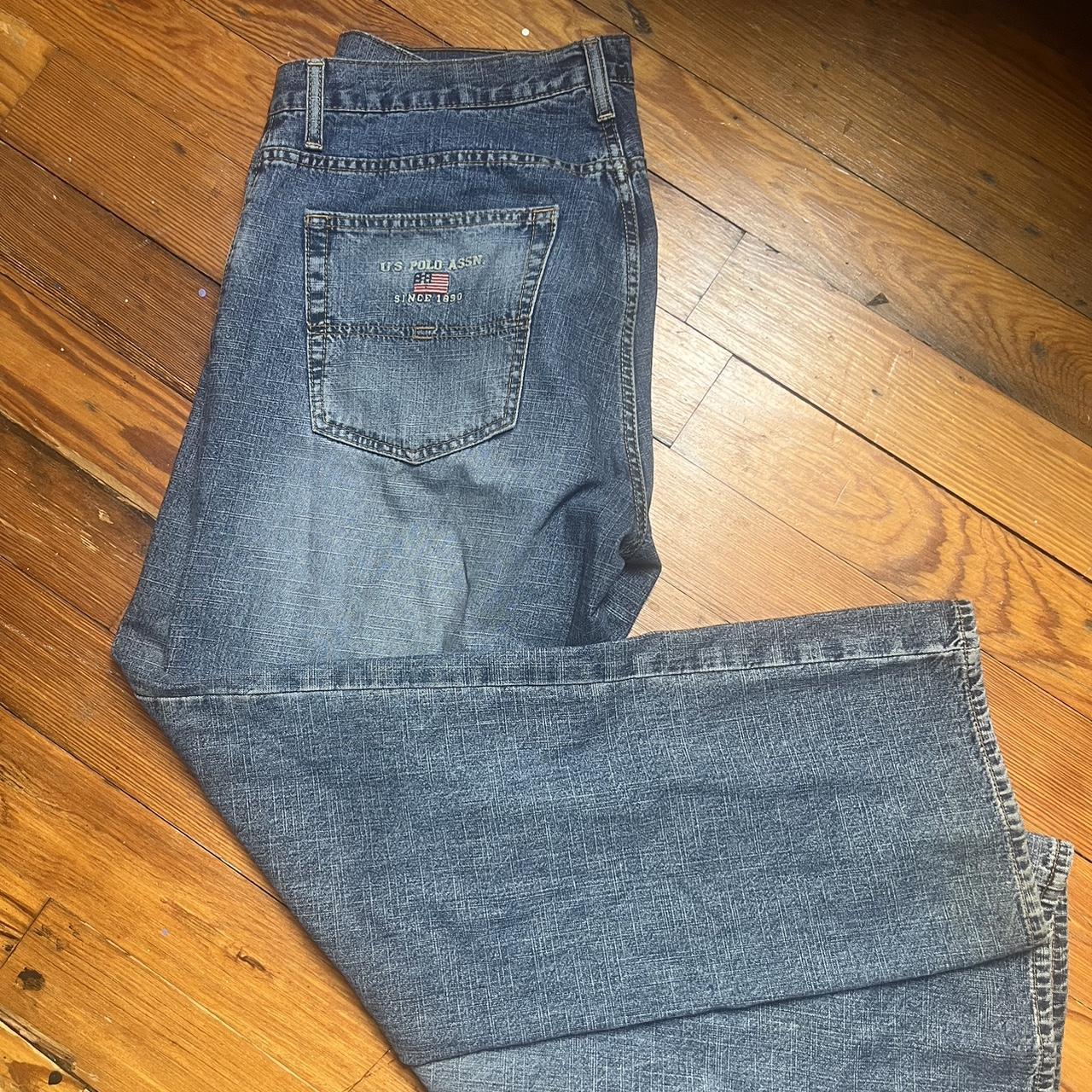 vintage us polo jeans 16.5 in across waist perfect... - Depop