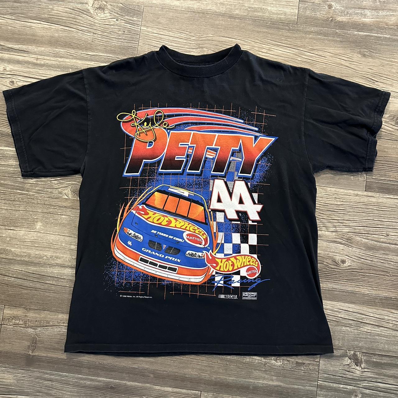 vintage kyle petty hot wheels nascar racing tee.... - Depop