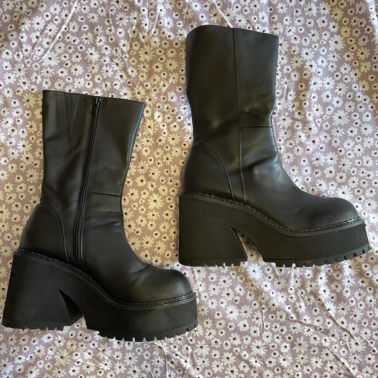 UNIF Women's Black Boots | Depop