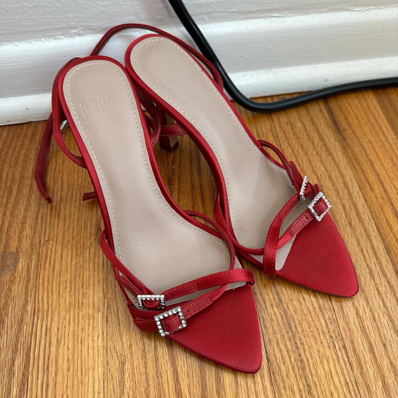 Wittner Shoes Red Patent Leather Platform Heels Wittner Shoes