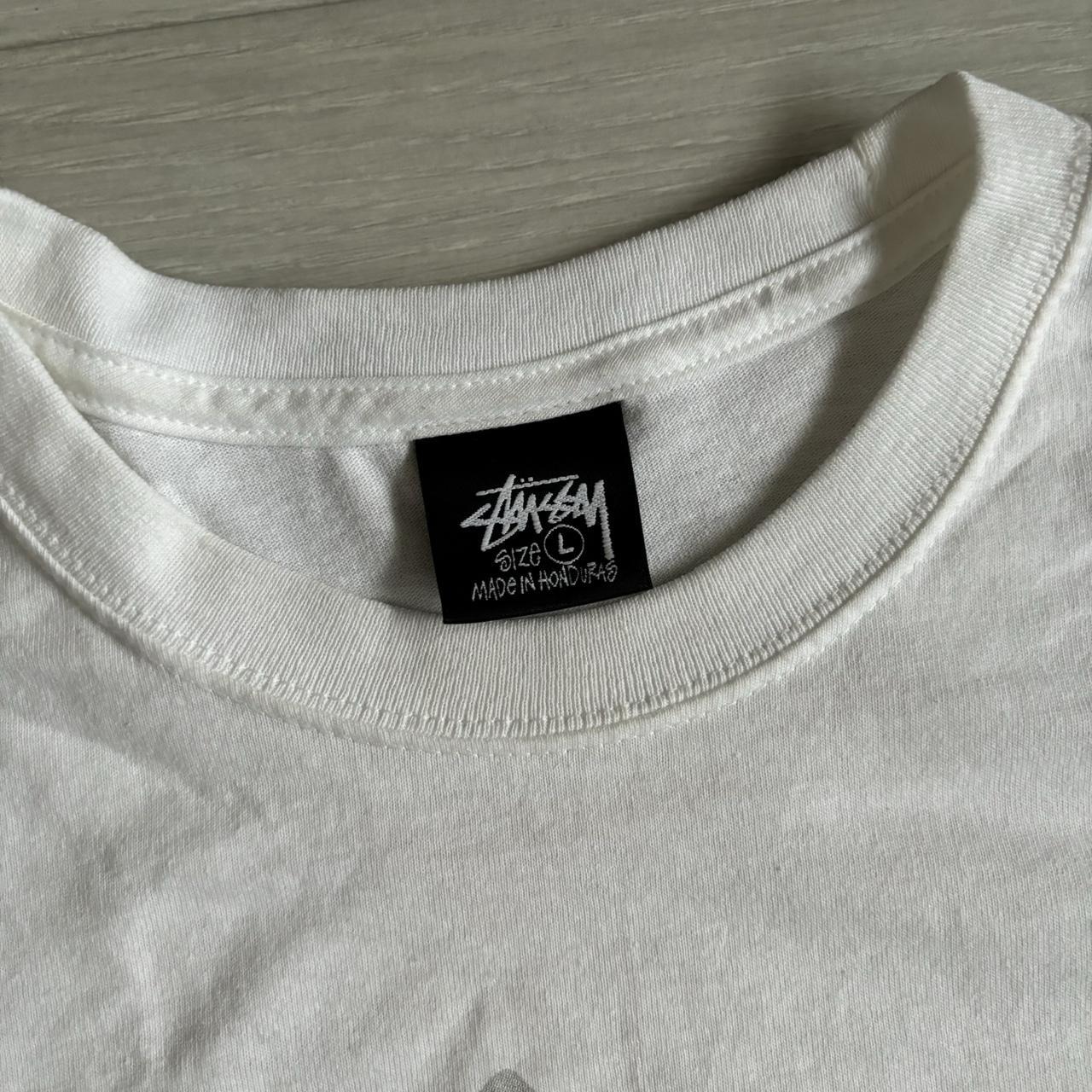 stussy playing cards t-shirt size L worn but in... - Depop