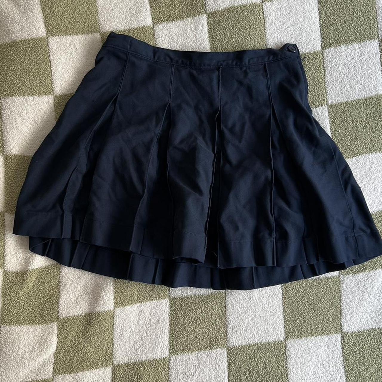 Lands' End Women's Navy Skirt | Depop