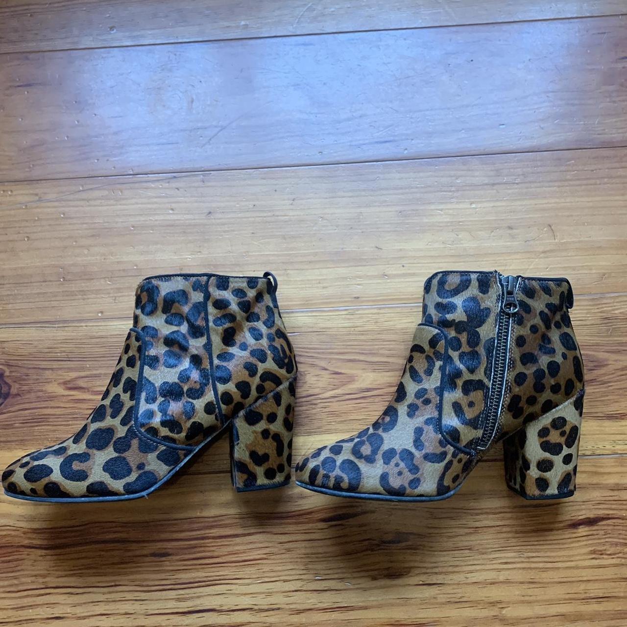 Boden pony hair leopard print heeled ankle. Depop