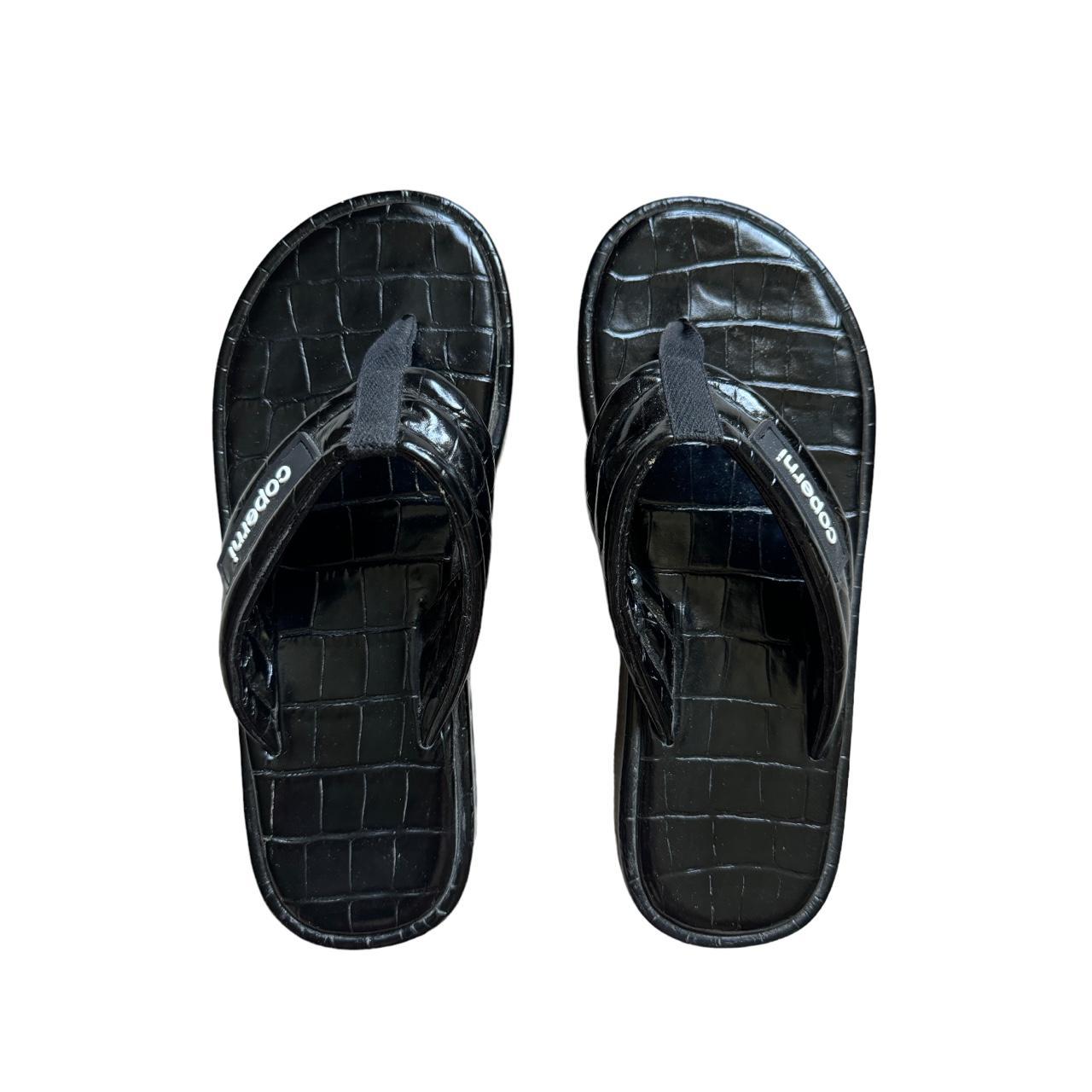 Patent leather flip flops on sale