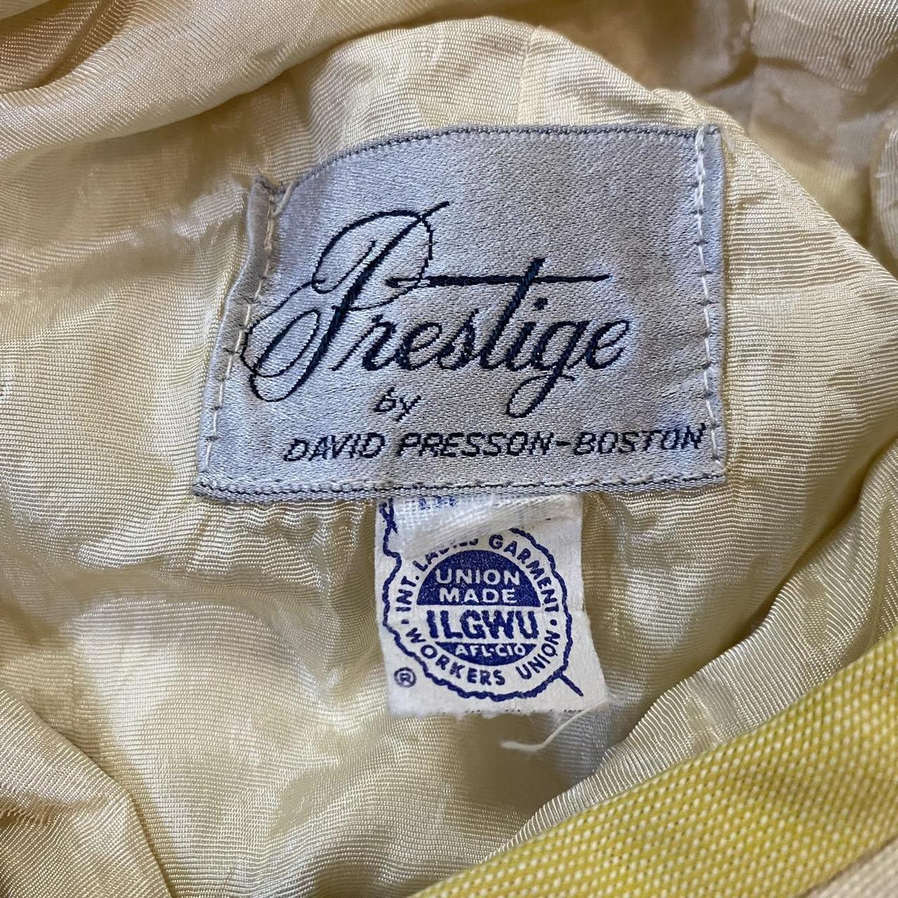 Women's Yellow and Cream Dress Depop