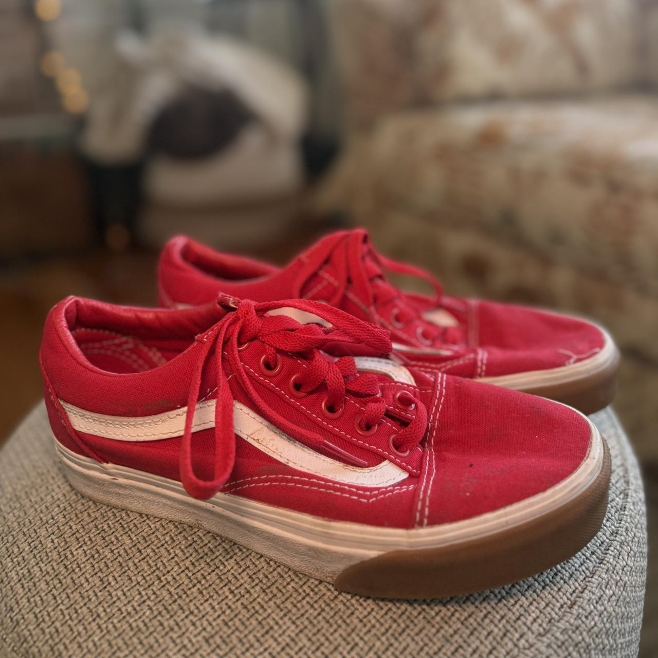 Vans Women's Sneakers Red US – Red Vans Old Skool trainers