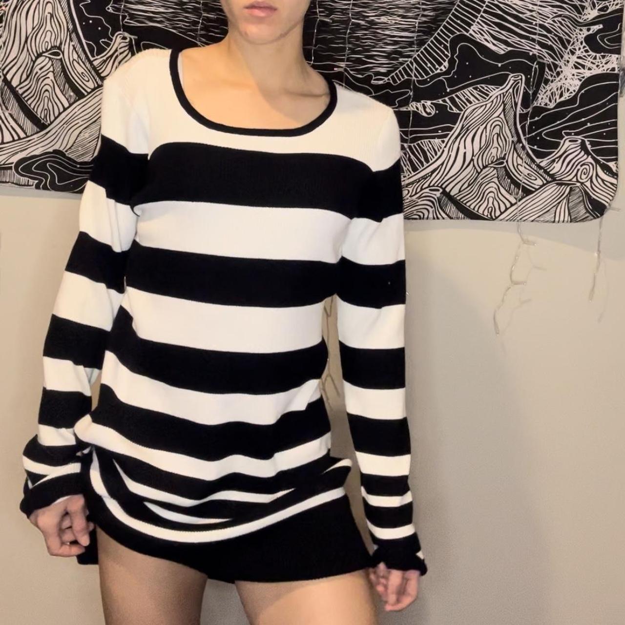 Black and white striped dress Depop