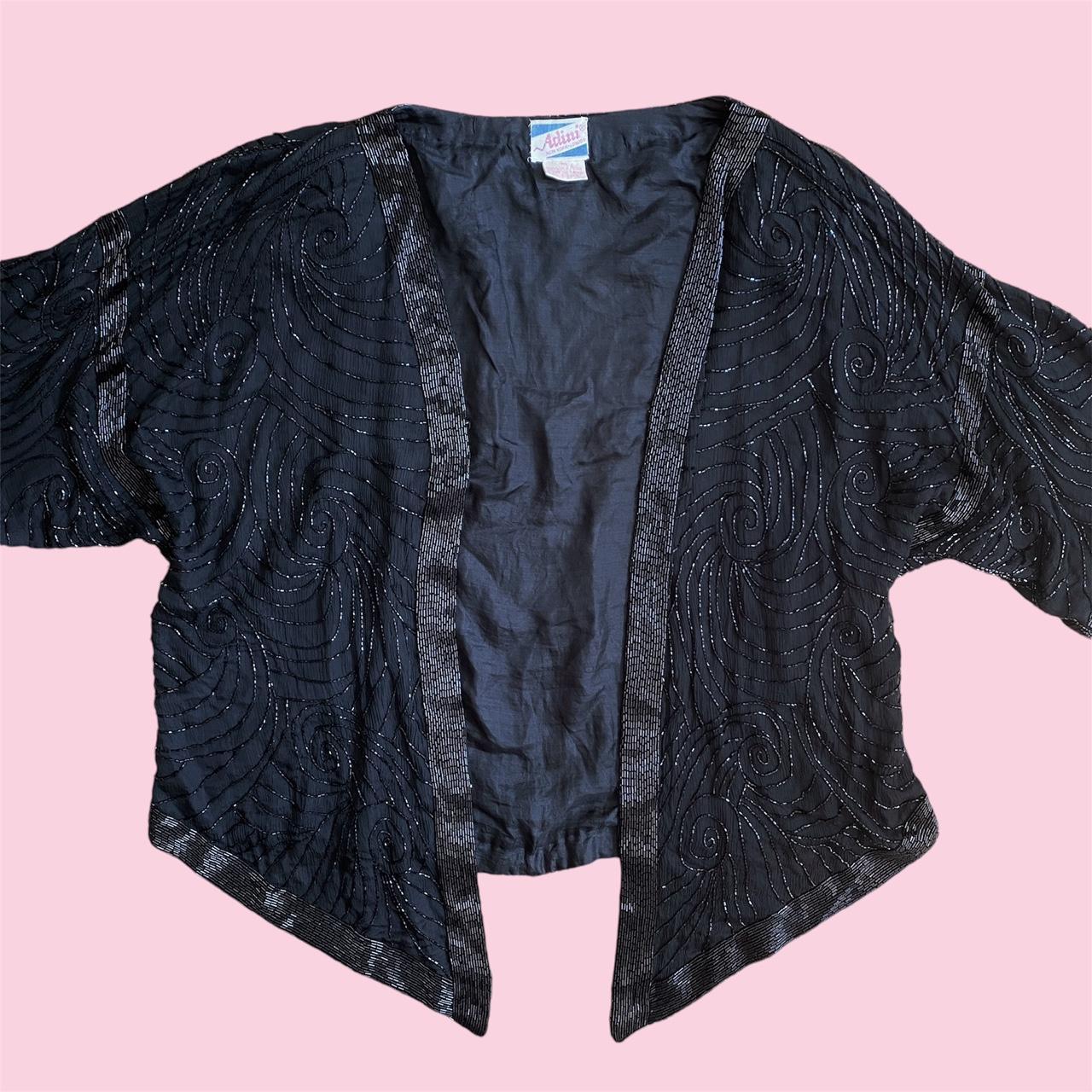 Black beaded shrug best sale