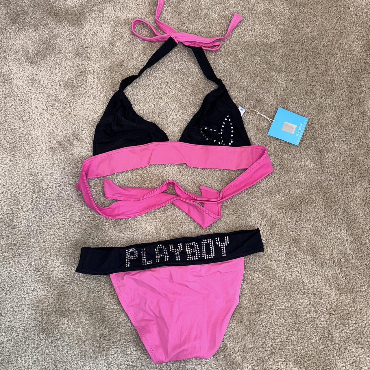 vintage rhinestone playboy bikini. size small. never... - Depop