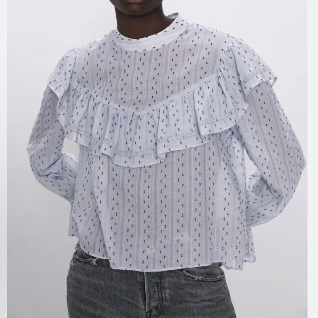 Dotted mesh blouse zara online