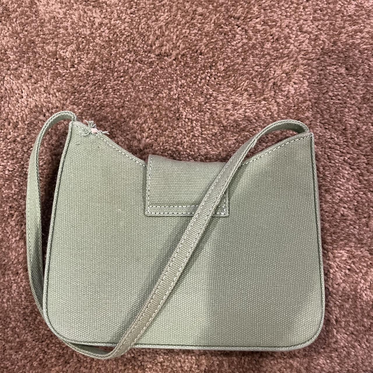 Brandy Melville sage green shoulder purse with... - Depop