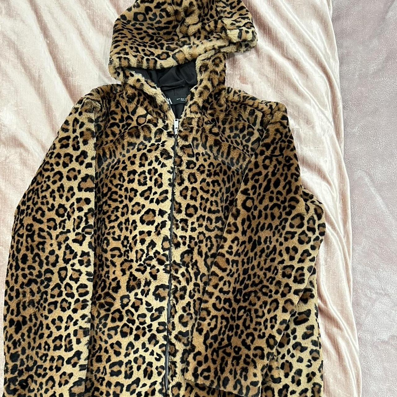 Zara Cheetah Fur Coat / Trench Size M Worn... - Depop