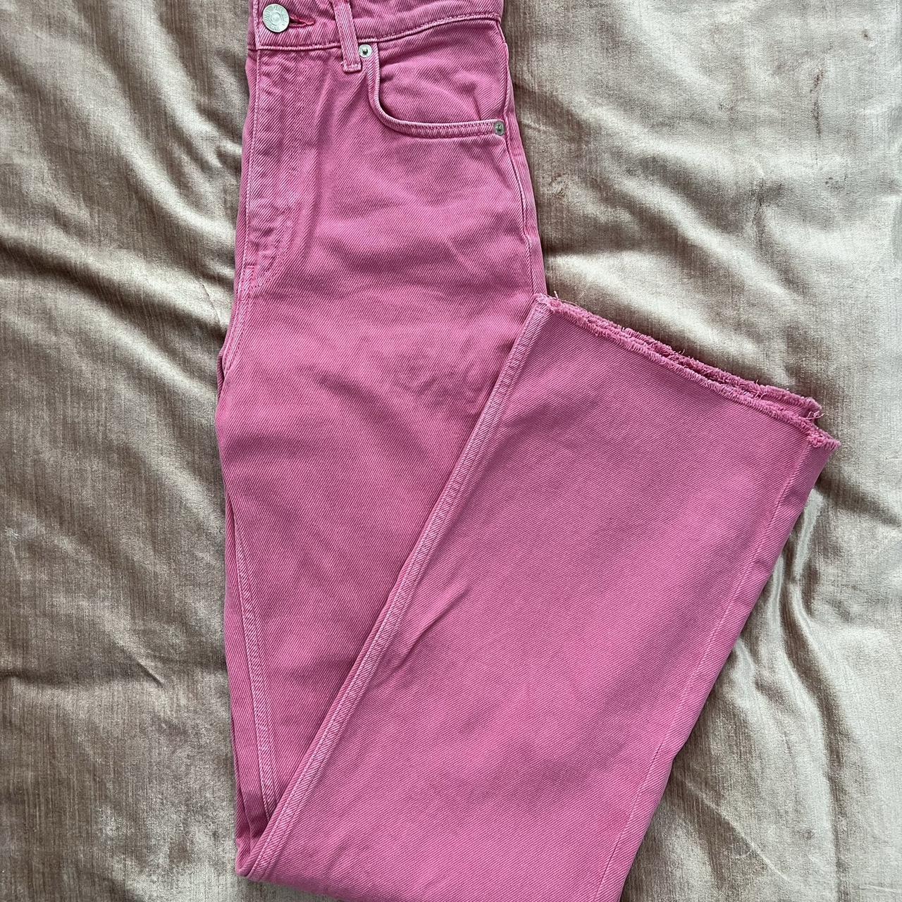 Zara Pants Hot pink jeans Straight leg ... - Depop