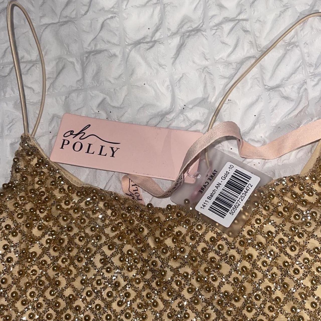 OH POLLY EMBELLISHED GOLD DRESS💗SIZE 10. TAGS STILL... Depop