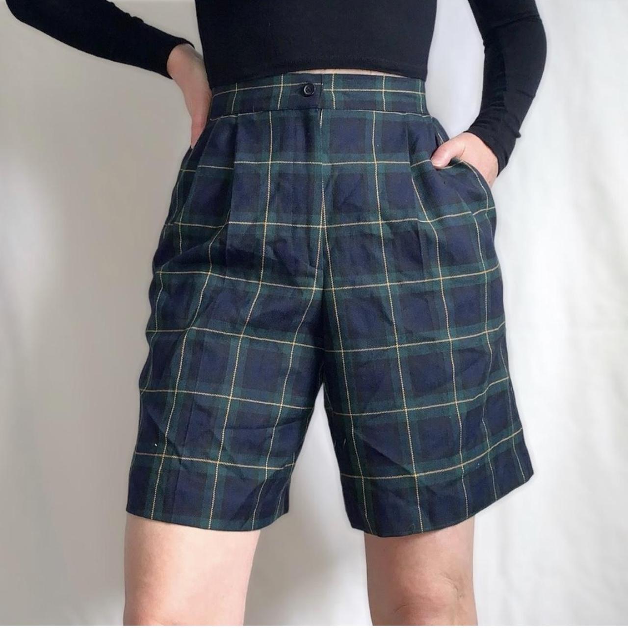 Vintage 90's Navy top Plaid High Waist Shorts