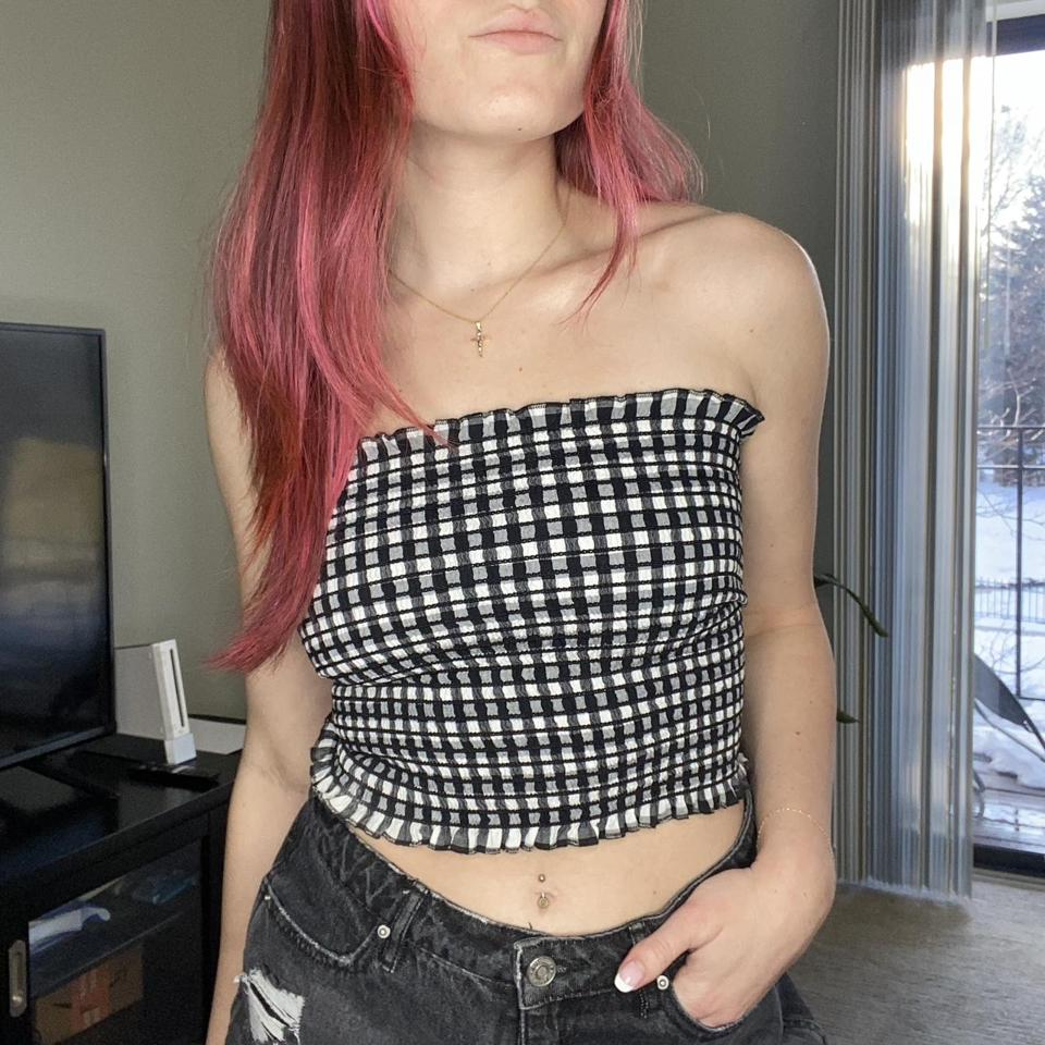 Brandy black gingham tube top! Fits S #tubetop - Depop