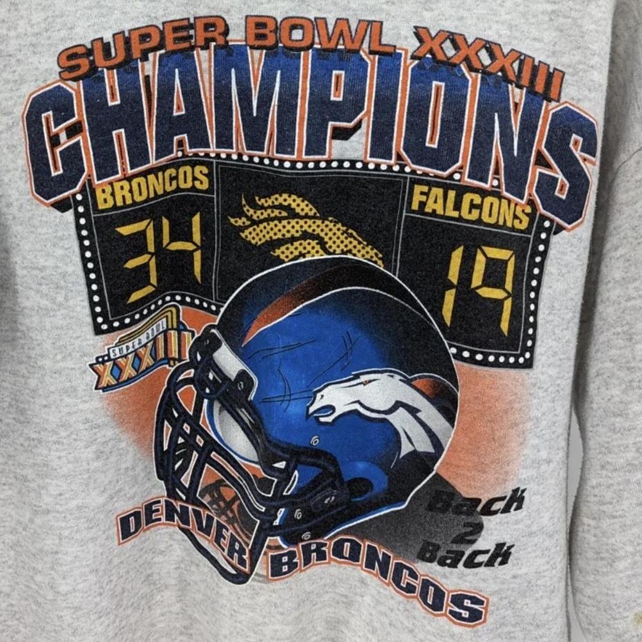 90s Super Bowl XXXIII Denver Broncos Back To Back Champs Sweatshirt - Men's  Large