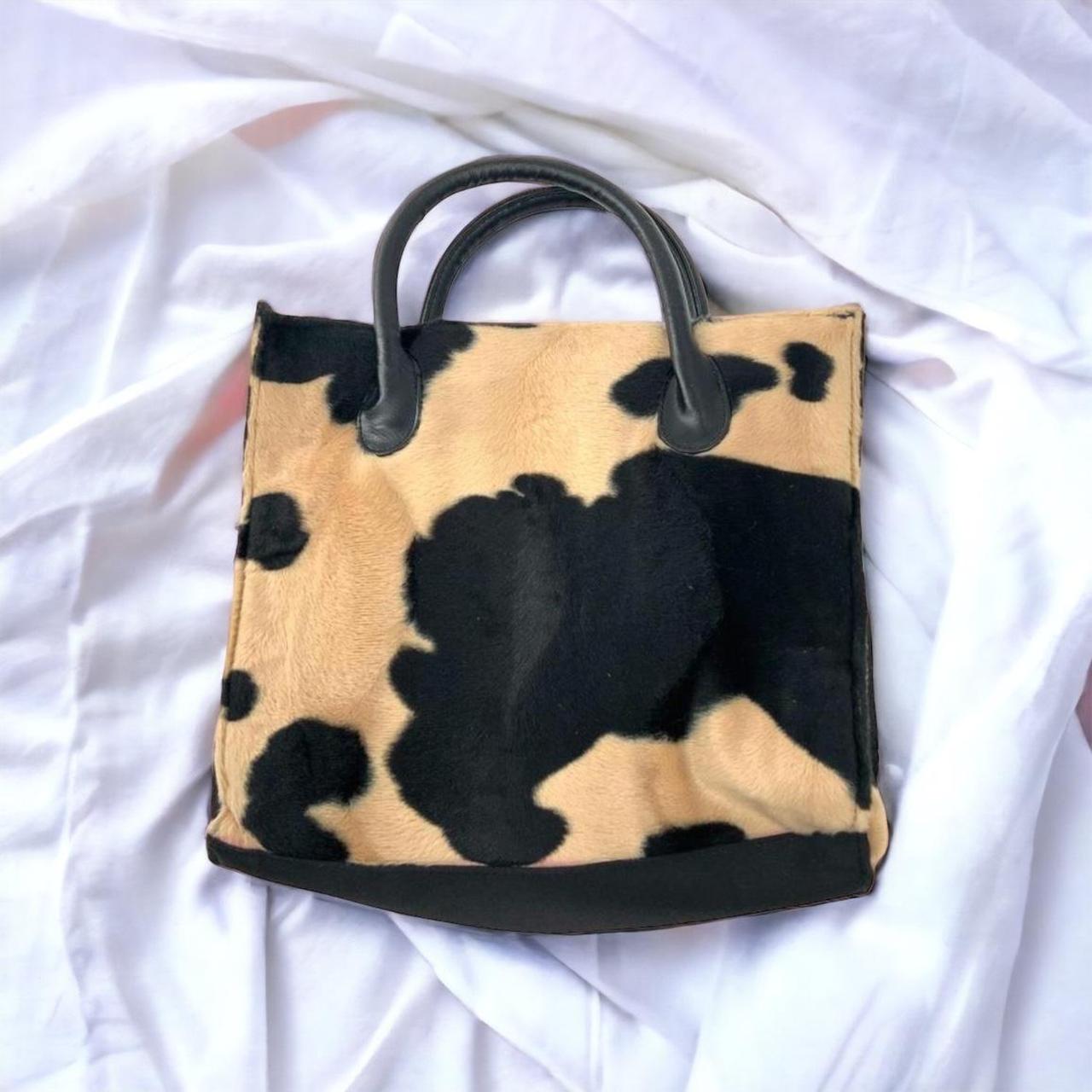 Vintage 90s y2k fuzzy cow print purse Tote Depop