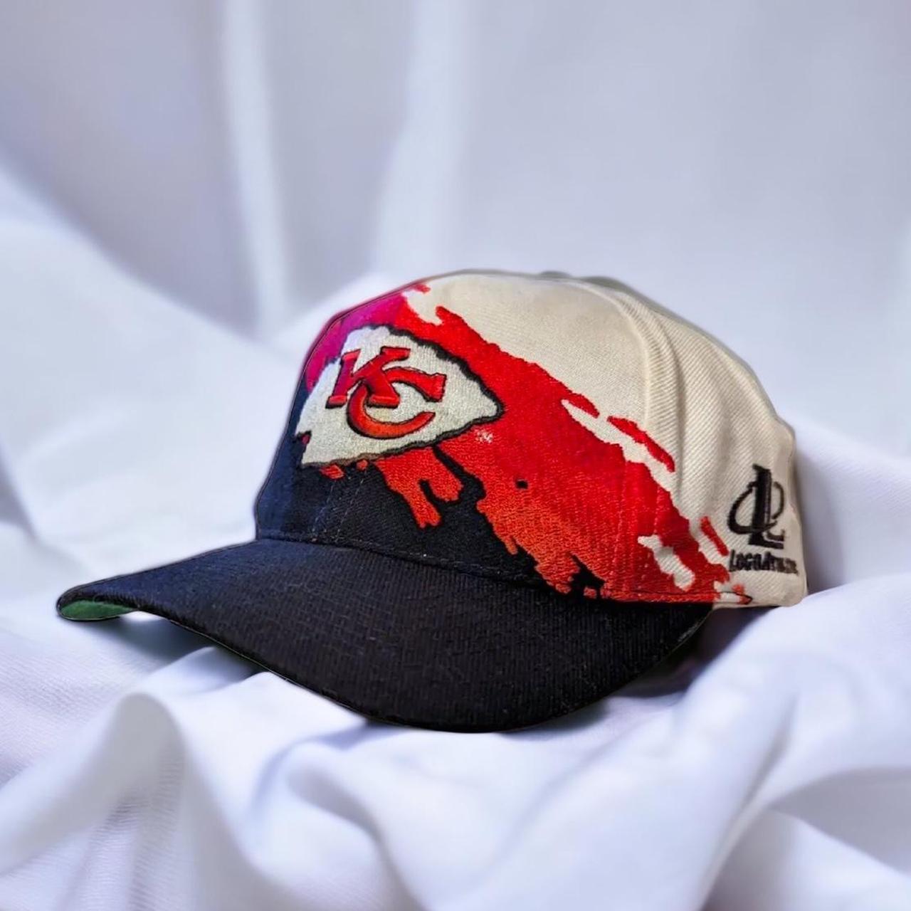 VTG Kansas City Chiefs Splash Paint Snapback Hat Cap Pro Line Logo