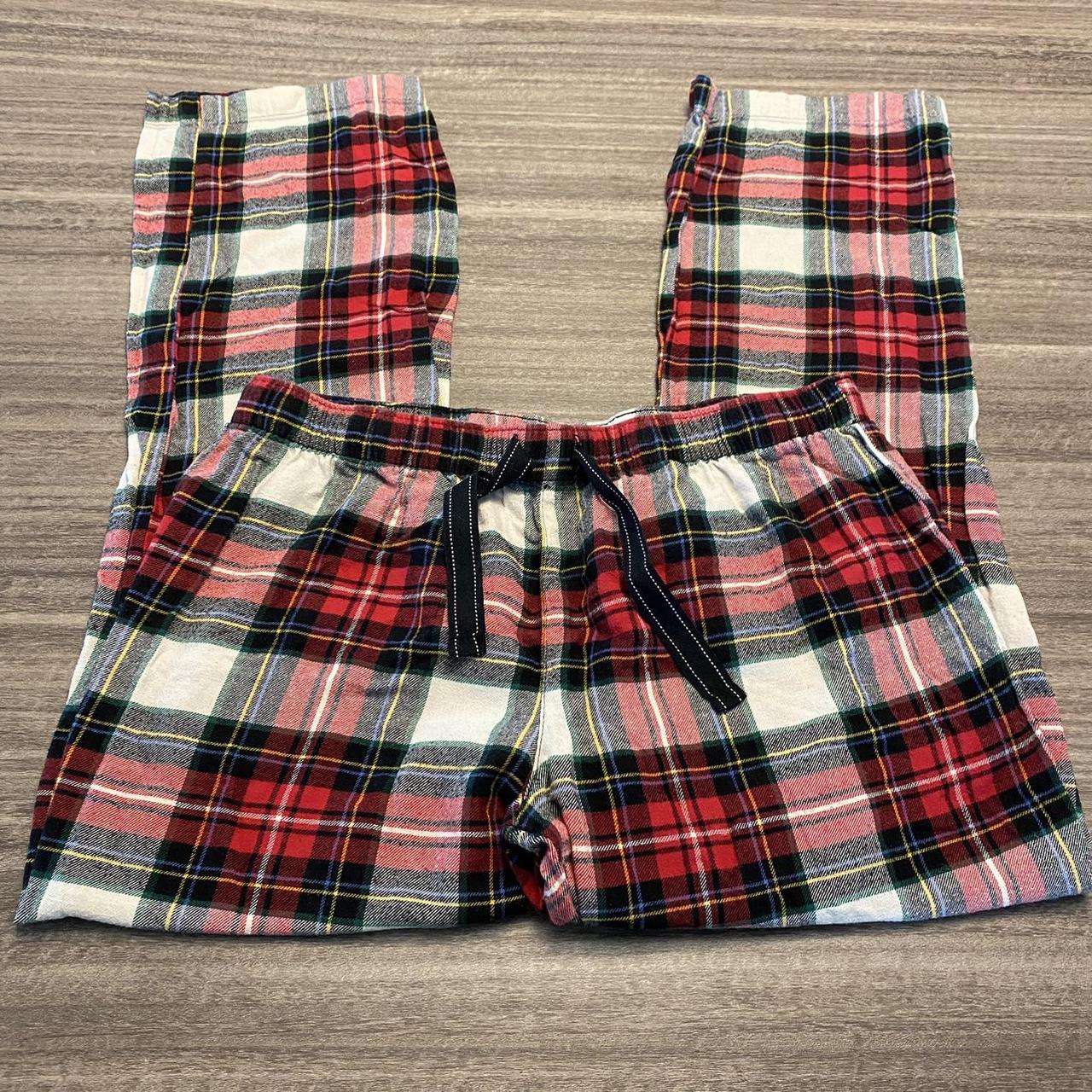 old navy red white and black plaid pajamas pants /... - Depop