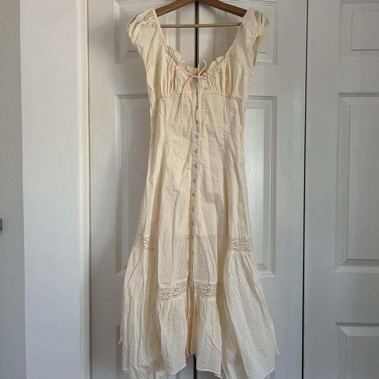 Urban Outfitters Women's Cream Dress | Depop