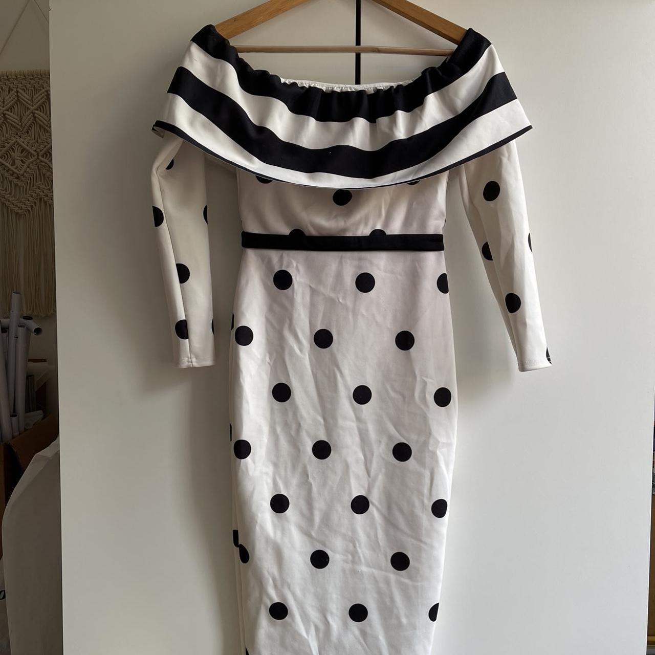 True violet polka dot dress sale