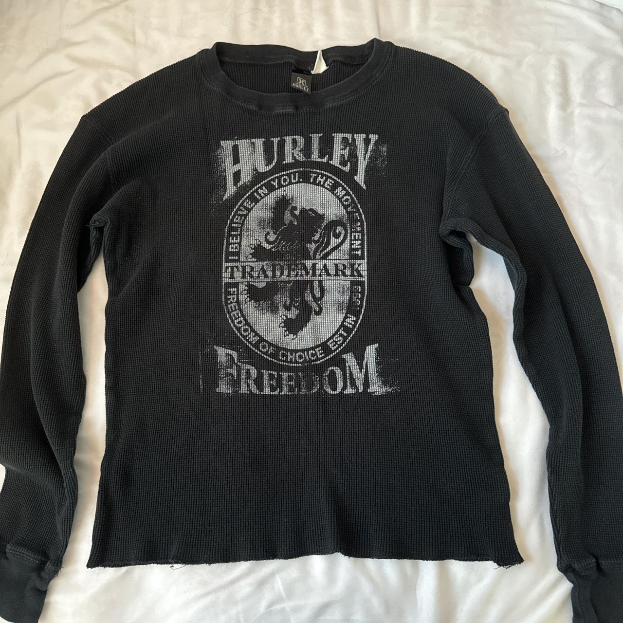 thrifted hurley long sleeve thermal in good... - Depop
