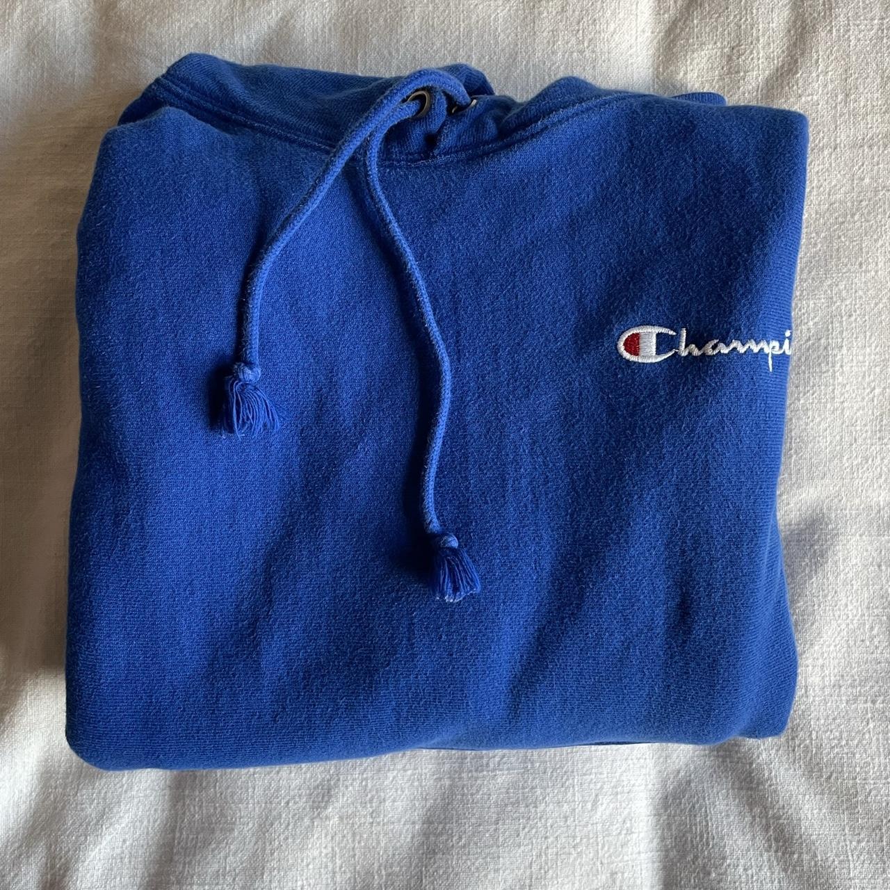 royal blue champion hoodie size S perfect... - Depop