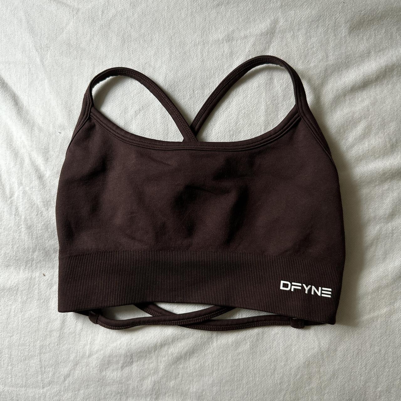 DFyne cross back sports bra Size XS, color is dark... - Depop