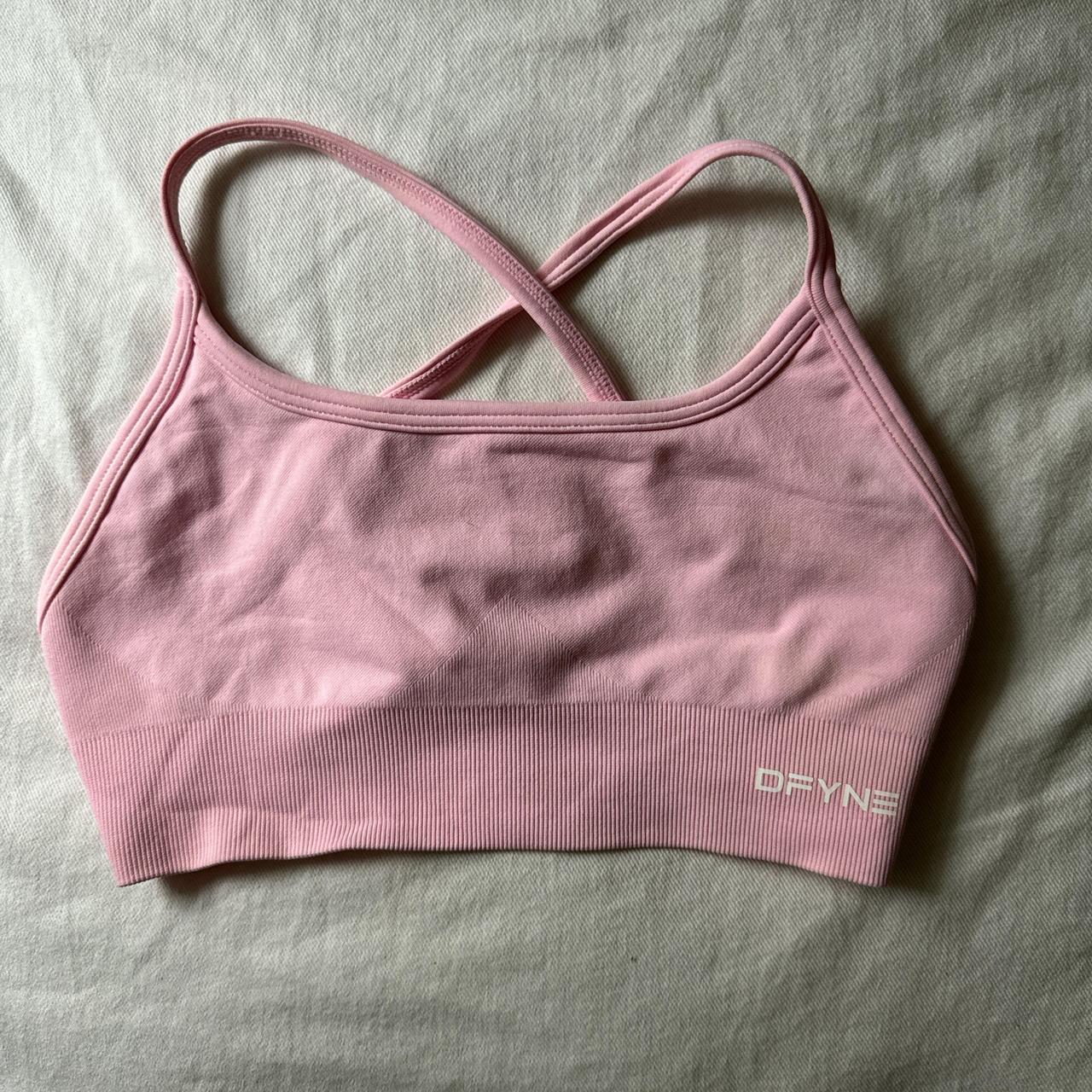 DFyne cross back sports bra Size XS, color is a baby... - Depop