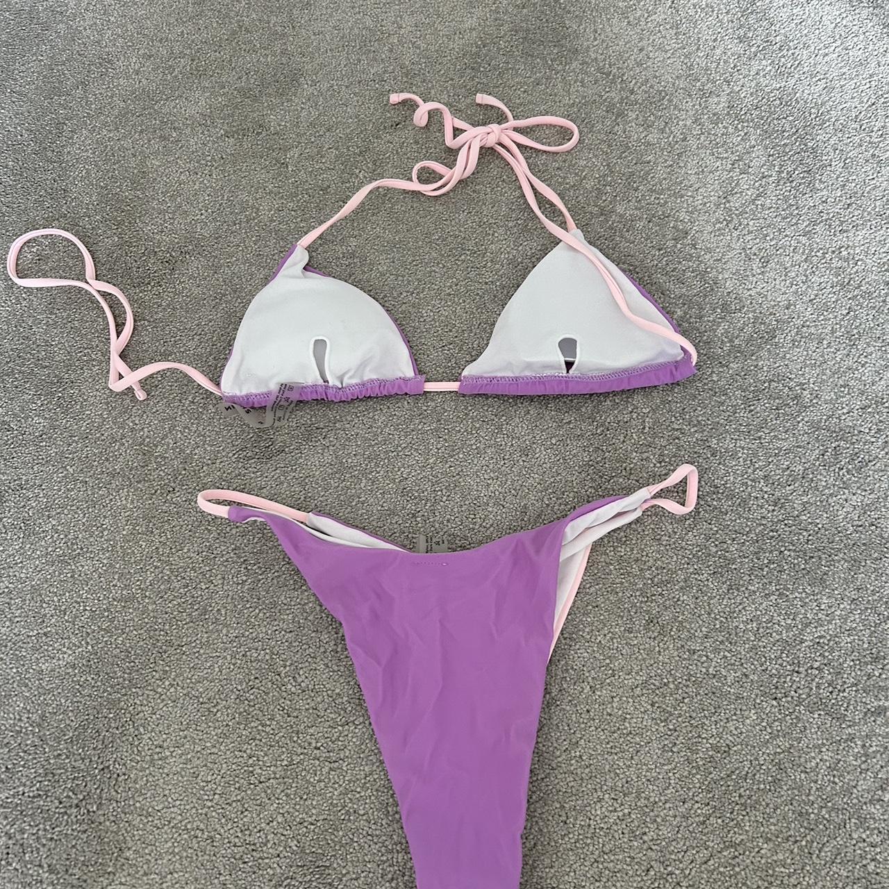 Pink and Purple bikini set Shein, size M, worn once... - Depop