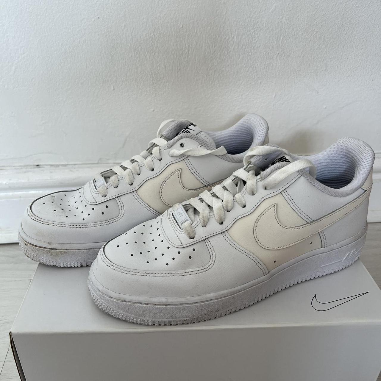 Nike Air Force One By You - White and Beige! Good... - Depop